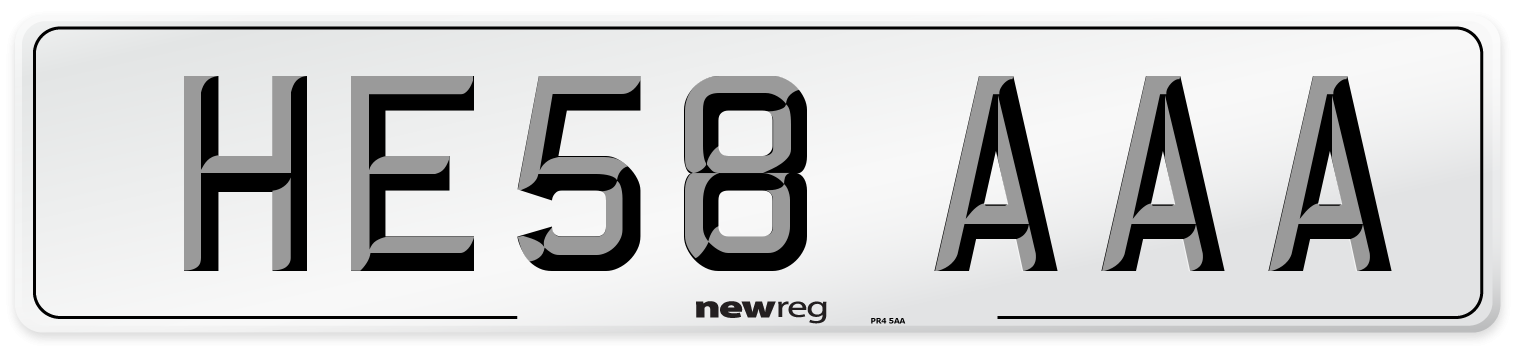 HE58 AAA Number Plate from New Reg